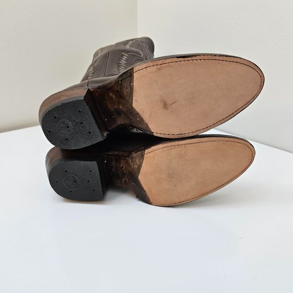 24. Cowboy (girl) boots - Alberta Boots Co. Brown leather. Size 9.5 B - Picture 7 of 9